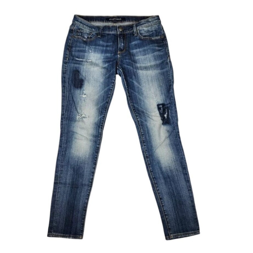 Driftwood Jeans Womens Size 28 Skinny Fit Distressed‎ Blue Denim Pants